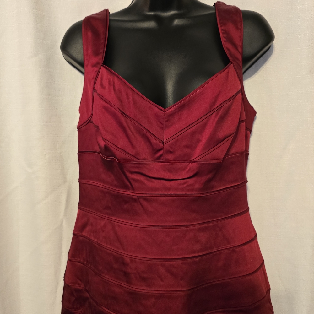 Ralph Lauren Deep Red Mini Dress With Sweetheart Neckline Formal Structured - Picture 4 of 7